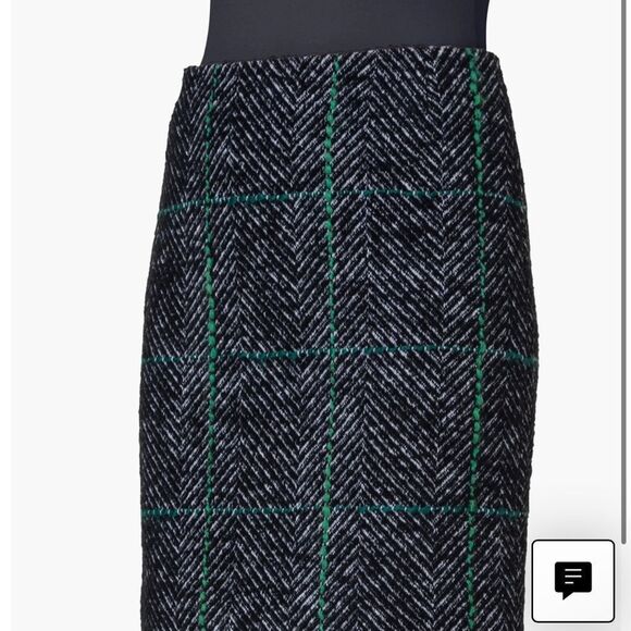 AKRIS PUNTO | NEW Windowpane Check Herringbone Pencil Skirt Women’s Size 10 - Picture 3 of 15